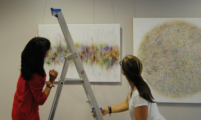 Astrid Stoeppel in the Studio: Ausstellung "Colorful acrylics" 2016