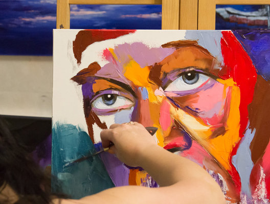Lana Frey in the Studio: Morgan Freeman's portrait in progress