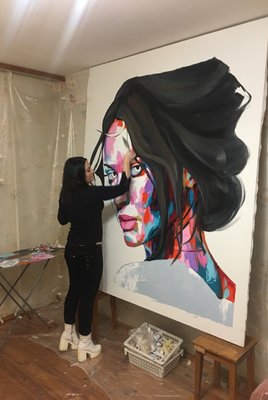 Lana Frey in the Studio: 2x2 meter fantasy portrait creation