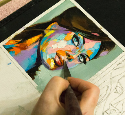 Lana Frey in the Studio: Miniature fantasy portrait creation in progress