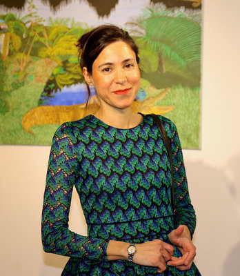 Victoria Stagni in the Studio: Victoria Stagni lors du vernissage de son exposition à l'Institut Culturel Bernard Magrez- Mars 2018- copyright Chris Couly
