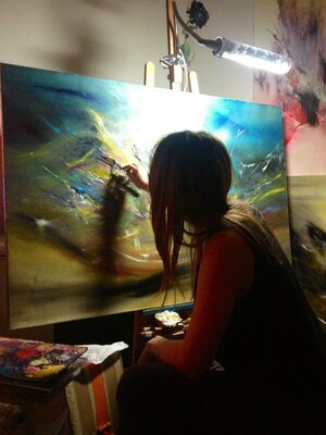Sandra Szaja in the Studio