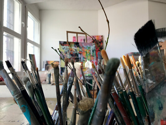 Holger Mühlbauer-Gardemin in the Studio: Der Blick durch das Künstlerequipment