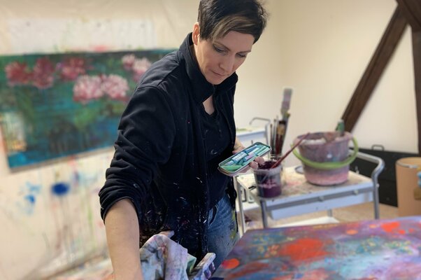Marion Doxie Delaubell in the Studio