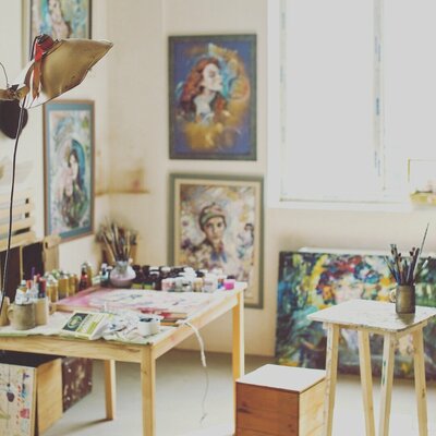Eva Akopian in the Studio