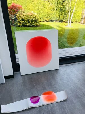 Catherine Ludeau im Studio: Vue de mon atelier 2 échantillons au 1er plan