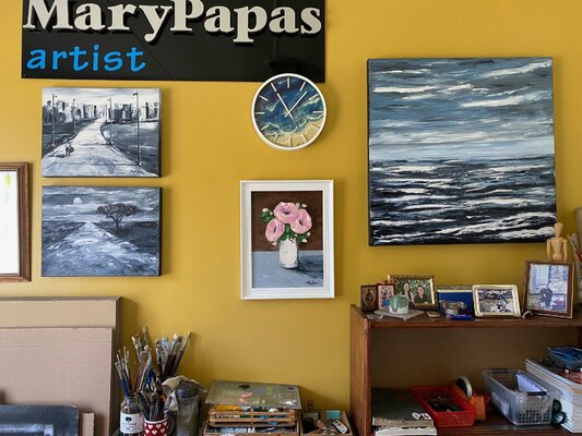 Mary Papas in the Studio
