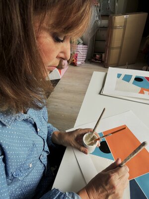 Sylvie Hamou in the Studio