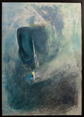 Daria Podemska in the Studio: one of my sold mixed media graphics