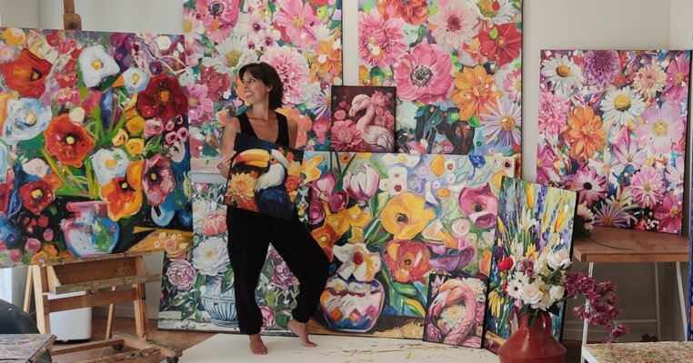Angie Wright in the Studio