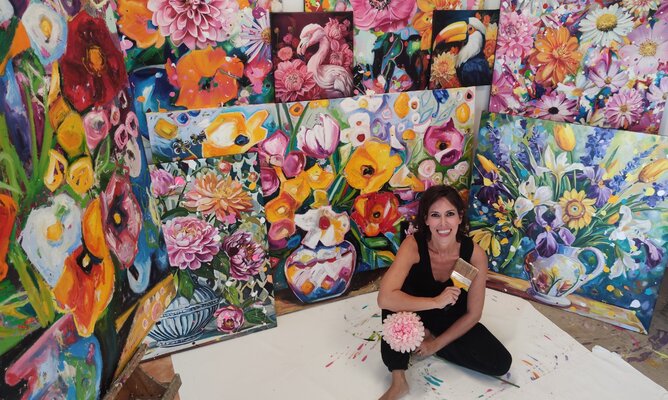 Angie Wright in the Studio