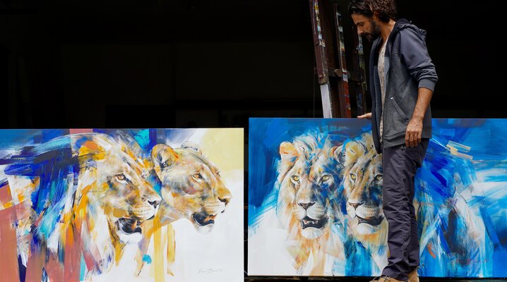 Everett Duarte in the Studio: Lion Portraits from Duarte's South African Studio 2023.