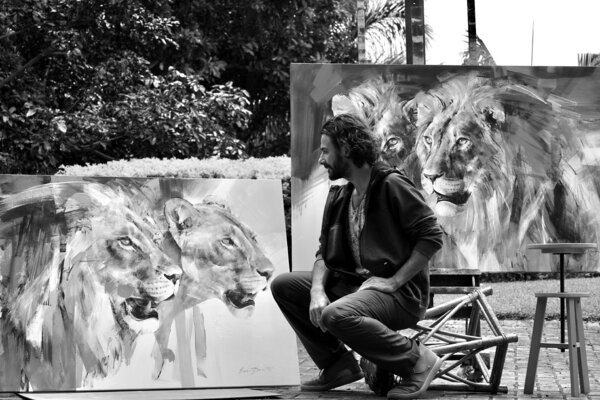Everett Duarte in the Studio: Lion Portraits from Duarte's South African Studio 2023.