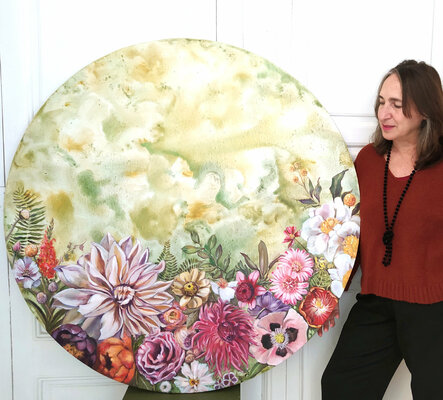 Valeria Pesce in the Studio: Round Artwork Commission