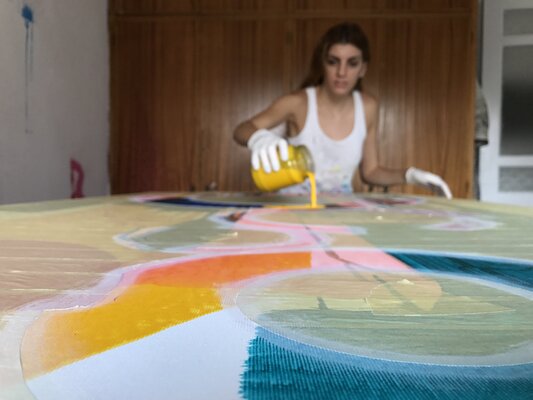 Eleni Pratsi in the Studio