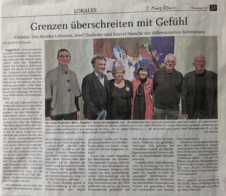 Josef Thalhofer in the Studio: Zeitungsartikel vom 02.März 2024 _ Passauer Neue Presse _ Ausstellung im Museum Deggendorf