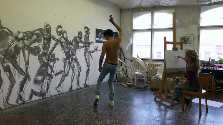 Ilona Ottenbreit in the Studio: Drawing live the dancer Abel Navarro in my old studio 2013