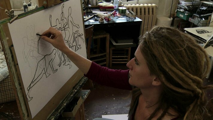 Ilona Ottenbreit in the Studio: Drawing live the dancer Abel Navarro in my old studio 2013