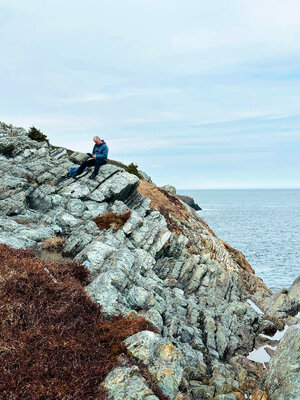 Fintan Whelan in the Studio: Outdoor session during my residency at Pouch Cove Foundation in Newfoundland