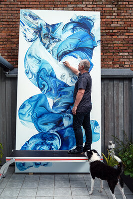 Fintan Whelan in the Studio: Large installation artwork for a corporate collection in Miami, at its almost finished stage.