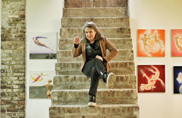 Myriam Feuilloley in the Studio: Un escalier pour rejoindre les anges de ma dernière exposition...