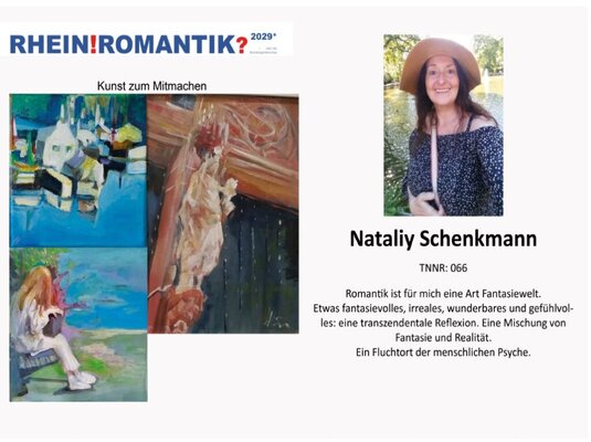 Nataliy Schenkmann in the Studio: Das Kulturhaus Oberwesel möchte mit  „Rhein!Romantik?“ viele Gäste begeistern, https://rheinromantik.org/unsere-ausstellung/