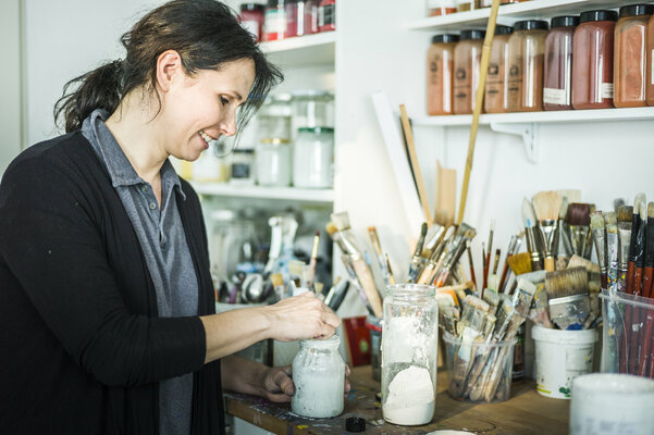 Katja Gramann in the Studio