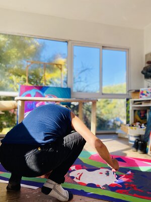 Raquel Sarángello in the Studio: I work in my art studio.