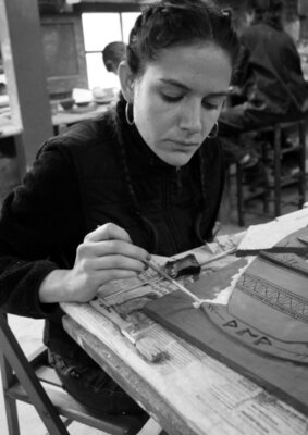 Hannah Perry Saucier in the Studio