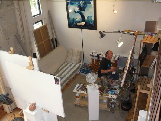 Jean Louis Mendrisse in the Studio