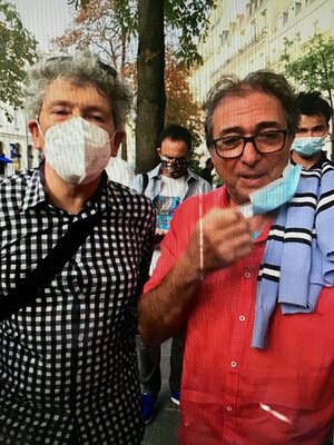 Jean-Louis Azencott in the Studio: AVEC MON AMI LE PEINTRE ROBERT COMBAS