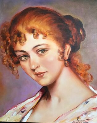 Jean-Louis Azencott in the Studio: Copie d'un "portrait de jeune fille" de Von Blas