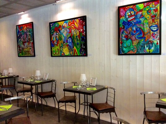Jean-Louis Azencott in the Studio: Expo/déco  temporaire dans un grand restaurant du Loiret ("Oh Terroir" à Montargis 45200 ; pour ne pas le nommer -