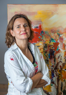 Sabina Bockemühl in the Studio: .... der Fotograf Christoph Simon war im Atelier und hat mir "über die Schulter" geschaut..