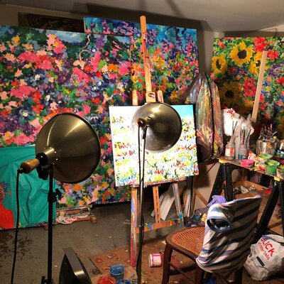Jon Parlangeli in the Studio: Big paintings talk to little paintings!