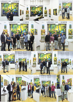 Didier Franco in the Studio: con algunos visitantes a mi exposición "De mi tierra montañera" en galería Praxis. Palacio Nacional. Medellín, Colombia.
