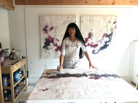 Françoise Wattré in the Studio