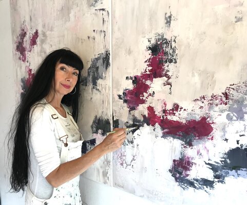 Françoise Wattré in the Studio