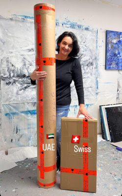 Maria Bevilacqua-Fischer in the Studio: Maria Bevilacqua-Fischer sending out her original artworks worldwide