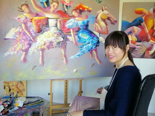 Yutao Ge in the Studio