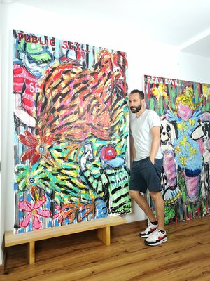 Christian Dittus in the Studio: Dittus_art soloshow. Title: "Sex party"