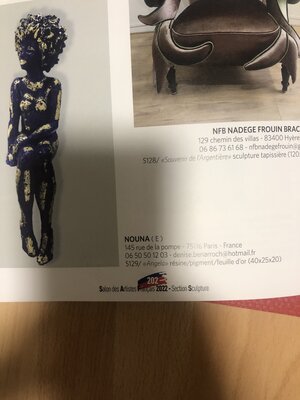 Nouna in the Studio: EXPO ART EN CAPITAL SALON DES ARTISTES FRANÇAIS  AU GRAND PALAIS ÉPHÉMÈRE NOUNA SCULPTURE TITRE ANGELA