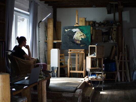 Oleksii Gnievyshev in the Studio