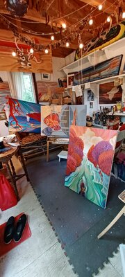 Yüksel Hassan in the Studio: my crazy upside down tiny studio