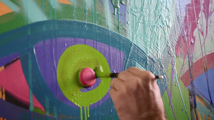 Seb in the Studio: Action paint by Seb