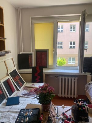 Murad Akbarli in the Studio: A corner of my studio in Opole, Poland 2024