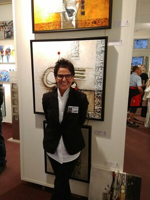 Sylvie Cloutier in the Studio: A QUEBEC, DEVANT MON ESPACE, DANS UNE SUPERBE GALERIE D,ART