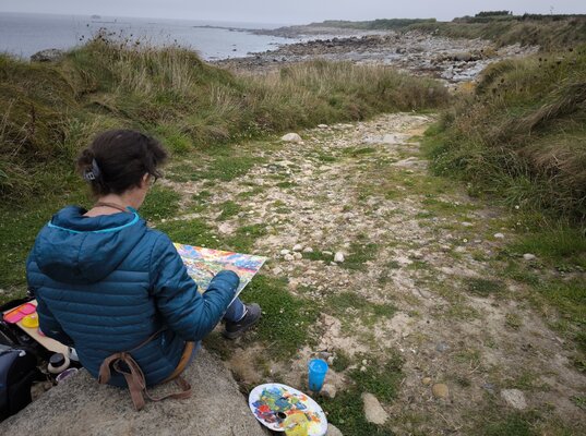 Nathalie Jaguin in the Studio: Plein air painting sur l'île de Batz