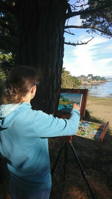 Nathalie Jaguin in the Studio: Plein air painting sur l'île de Bréhat
