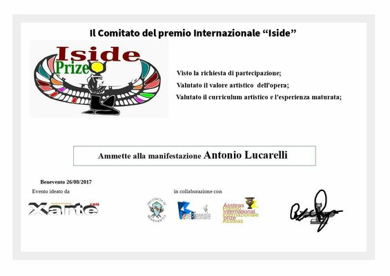 Antonio Lucarelli in the Studio: Premio Iside